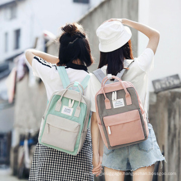 The New Korean Version of The Portable Dual-Shoulder Backpack Fashion Contrast Color Outdoor Large-Capacity Backpack
